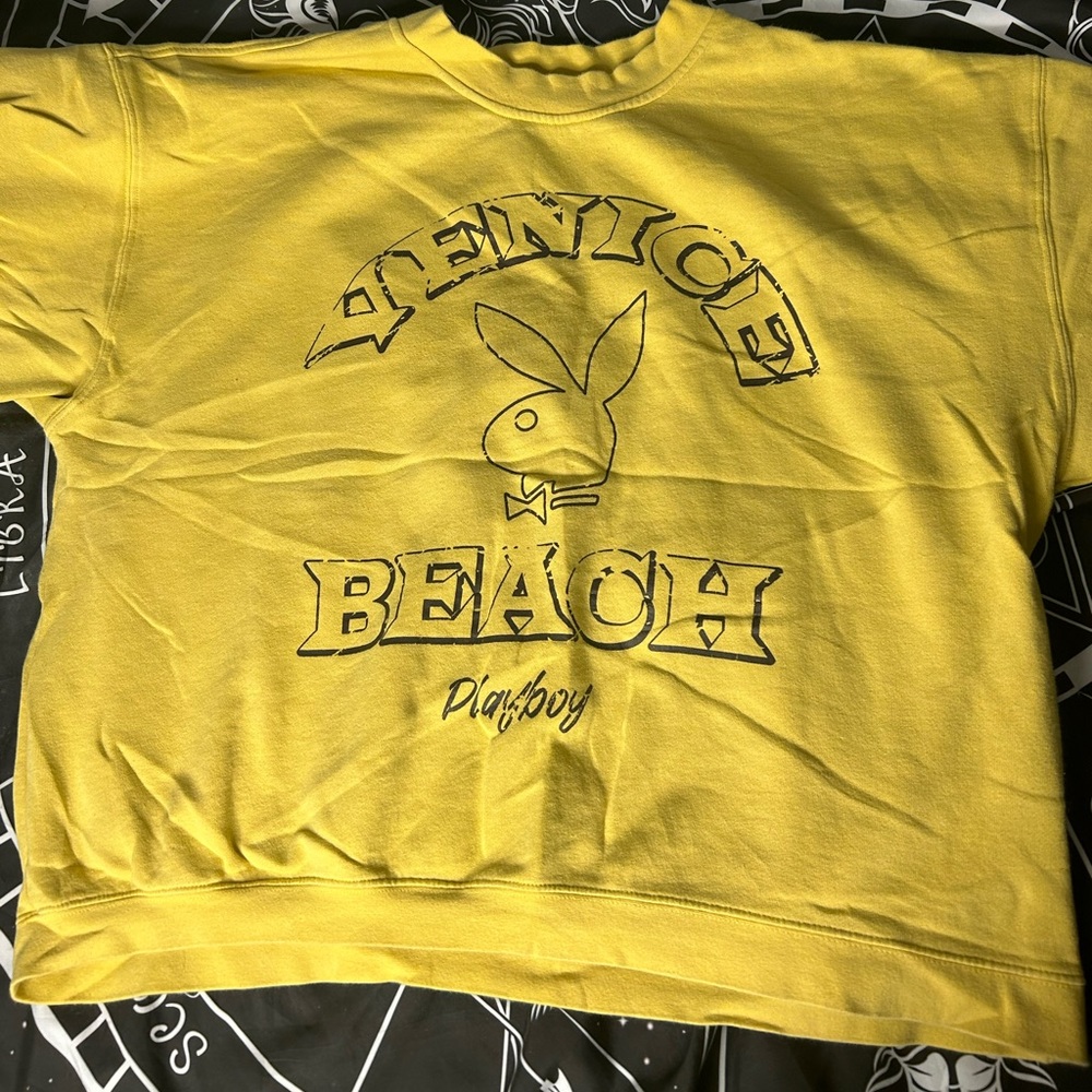Pacsun x Playboy Sweatshirt Yellow Pullover Venice Beach Logo